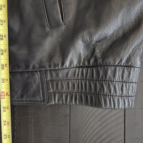 Harbor Bay Genuine Leather Black Biker Outlaw Jacket 4XL Tall - Picture 11 of 11